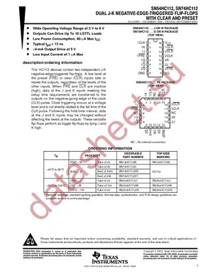 SN74HC112DE4 datasheet  